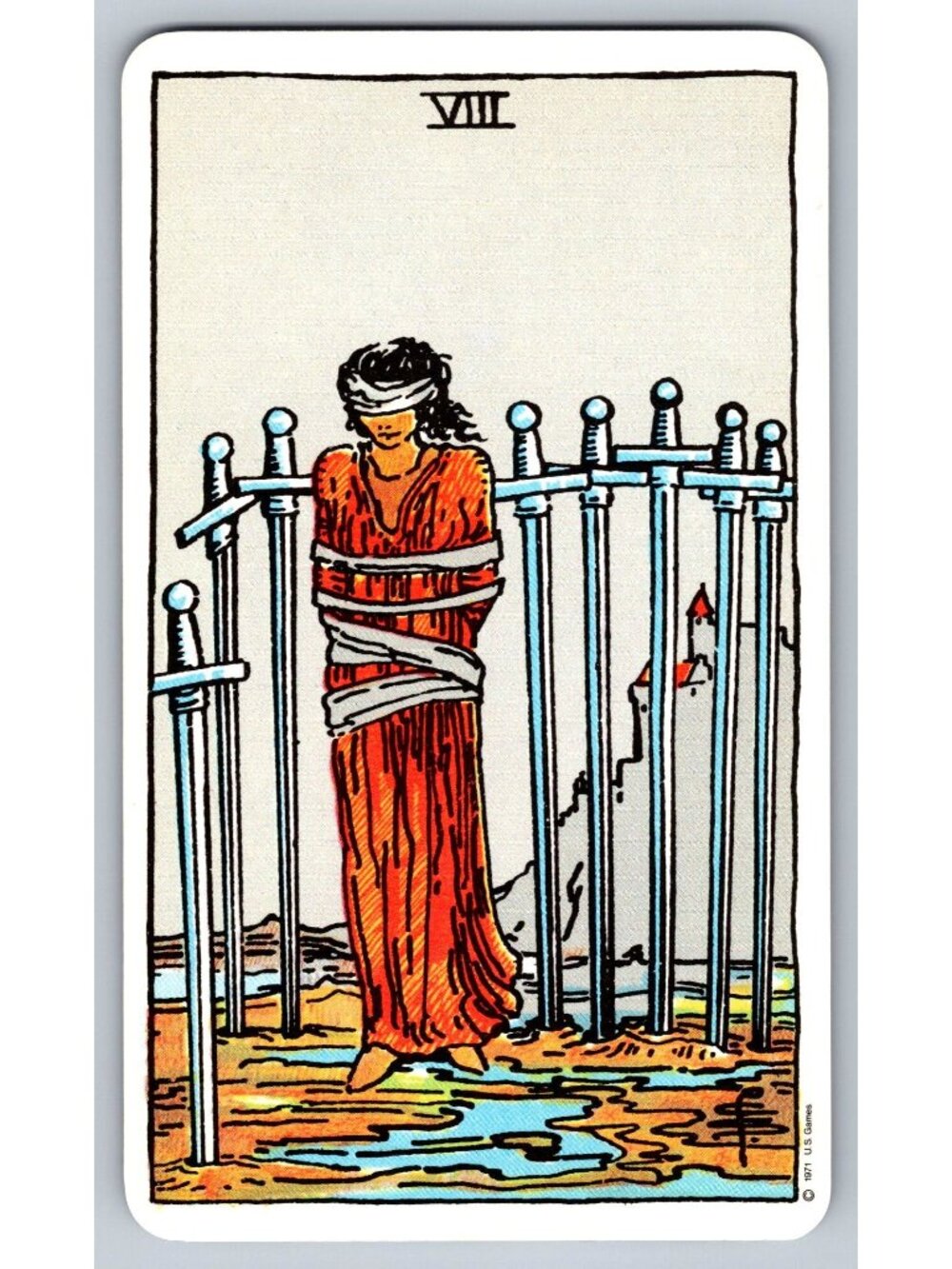 Rider Waite Tarot Cards Lot Suit of Swords U.S. Games Systems Stamford CT 1971 - Picture 9 of 16
